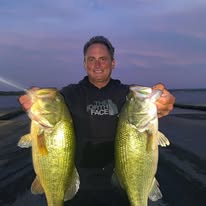 Two largemouth at dusk